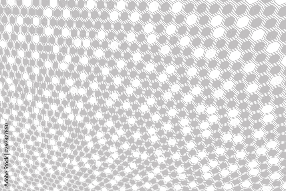 Poster abstract gray hexagonal background. hexagonal cell texture.