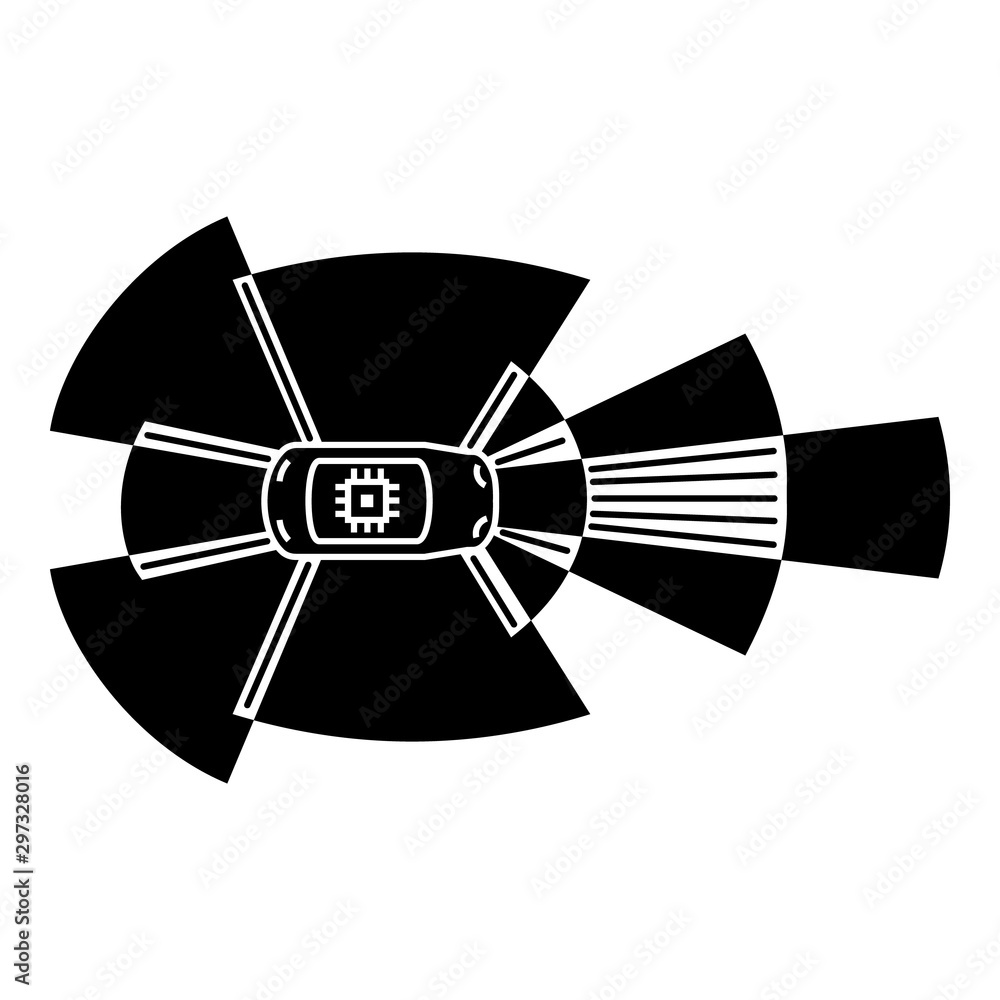 Poster Driverless car sensor icon. Simple illustration of driverless car sensor vector icon for web design isolated on white background