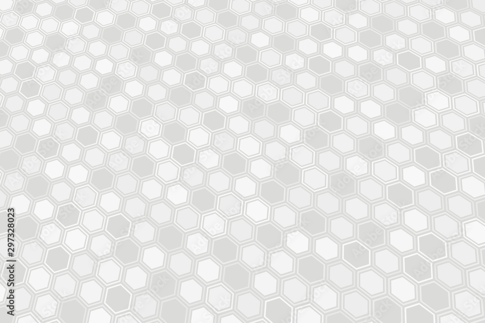 Poster abstract gray hexagonal background. hexagonal cell texture.