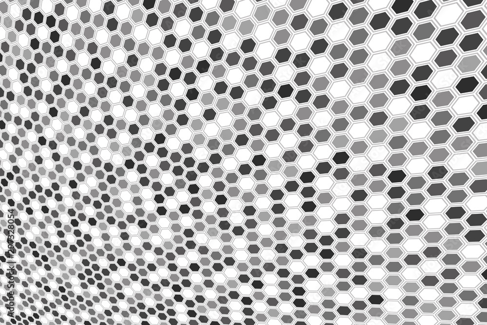 Poster abstract gray hexagonal background. hexagonal cell texture.