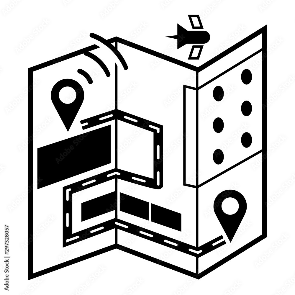 Poster smart gps route icon. simple illustration of smart gps route vector icon for web design isolated on 