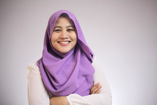Muslim Lady Smiling Friendly
