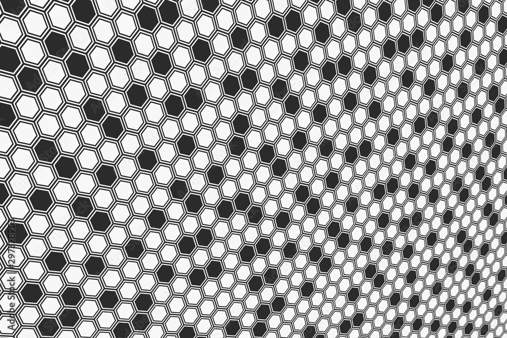 Poster abstract gray hexagonal background. hexagonal cell texture.