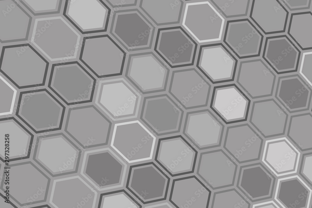 Poster abstract gray hexagonal background. hexagonal cell texture.