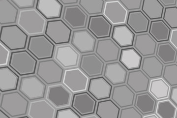 Abstract gray hexagonal background. Hexagonal cell texture.