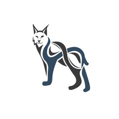 Stand lynx cat logo design inspiration