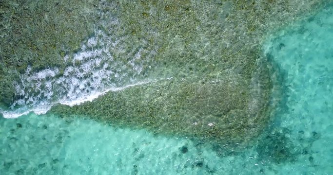 Seawater Rippling On Shallow Ground In The Philippines - Aerial Shot