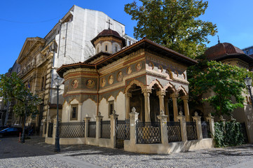 Fototapeta na wymiar Eglise du monastère Stavropoleos à Bucarest