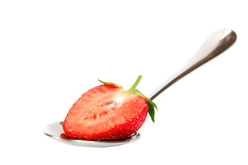 Fresh strawberries isolated on a white background