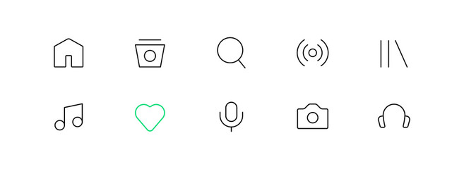 Set of Music Line Icons vector illustration