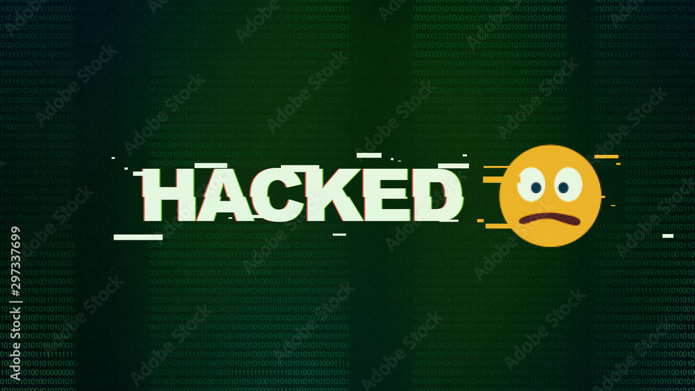 Aufkleber Computer screen error template with word hacked
