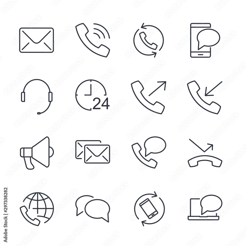Poster Simple Set Communication icon template color editable. Communication Support and more symbol vector sign isolated on white background illustration for graphic and web design.