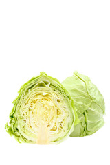 Obraz premium Fresh cabbage head isolated on white background