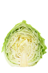 Fresh cabbage head isolated on white background