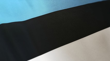 3D rendering of the national flag of Estonia waving in the wind. The banner/emblem is made of realistic satin texture and rendered in a daylight situation. 