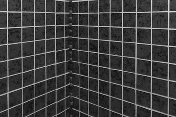 Black and white wall tile mosaic background texture. bathroom interior