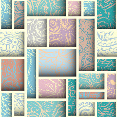 Paisley pattern in cut out block design style. Seamless vector pattern.