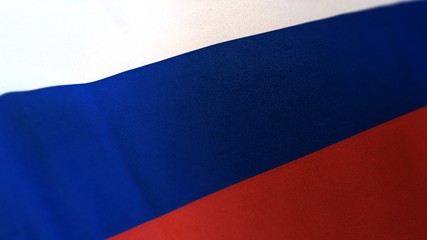 3D rendering of the national flag of Russia waving in the wind. The banner/emblem is made of realistic satin texture and rendered in a daylight situation. 