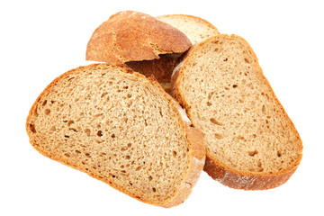 Loaf of bread isolated on white background