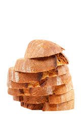 Loaf of bread isolated on white background