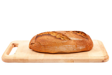 Loaf of bread isolated on white background