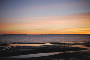 Sunset and lovely couple 