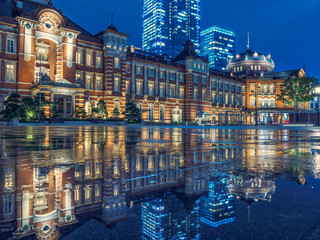 Fototapeta premium 東京夜景 雨リフレクション