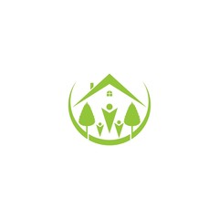 natural house with plantation logo template
