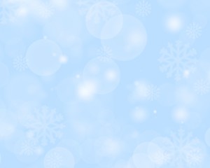 Blue blur abstract background. white bokeh light Christmas new year blurred beautiful shiny lights and snowflake use wallpaper backdrop and your product.
