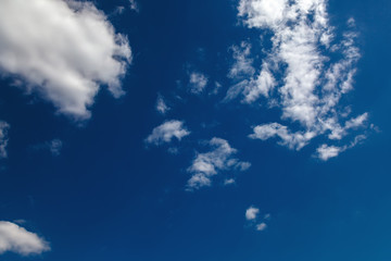 Blue sky with white clouds as a background