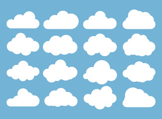 Clouds icon, vector illustration. Cloud symbol or logo, different clouds set