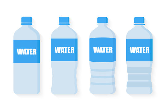 Bottle of water icon in flat. Vector illustration