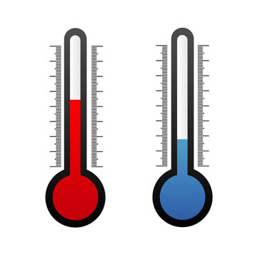 Thermometer flat icon vector set