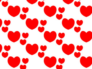 Repeating heart shape vector pattern
