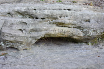 small alcove in rock face