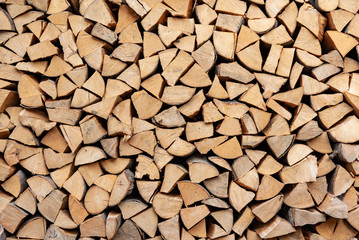 Chopped wood as an abstract background.