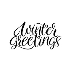 Winter greetings calligraphy