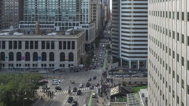 Chicago Busy Intersection Time Lapse
