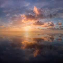 Mirrored Tranquil Sunset, Perran Sands, north Cornwall