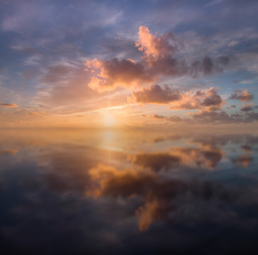 Mirrored Tranquil Sunset, Perran Sands, north Cornwall