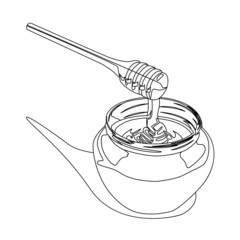 honey contour vector illustration isolated
