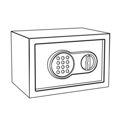 safe contour vector illustration isolated