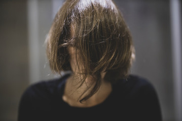 portrait of a depressed woman