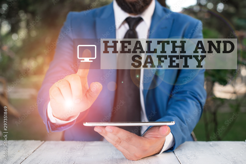 Poster conceptual hand writing showing health and safety. concept meaning procedures intended to prevent ac