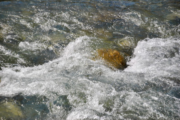 fast flowing water in the mountains