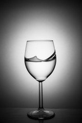 Glass with water up and splash