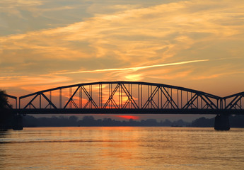 Fototapeta na wymiar Bridge of Jozef Pilsudski in Torun. Poland