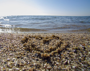 sea and sand heart