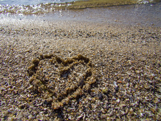 Heart on sand