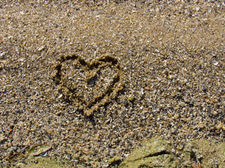 heart in sand